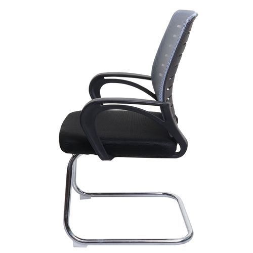 Lot De 2 Chaises De Conférence Tissu/textile Gris