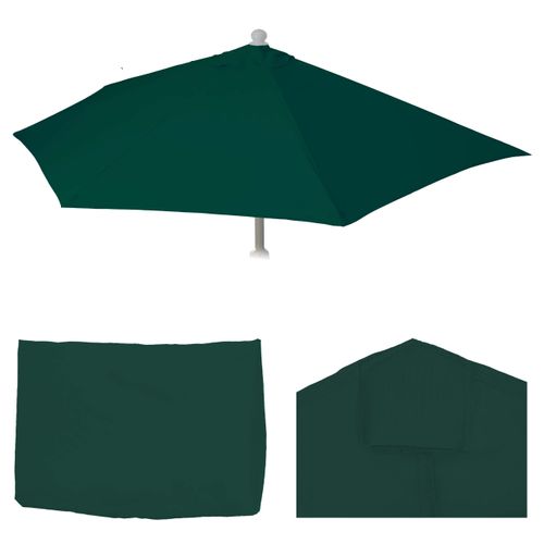 Toile De Rechange Pour Parasol Semi-circulaire Parla 270 cm Uv 50+ 3kg ~ Vert