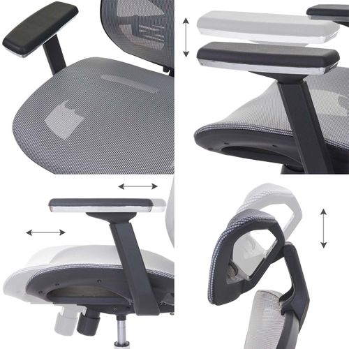 Chaise De Bureau Hwc-a61, Chaise Pivotante, Tissu Iso9001 ~ Gris/gris