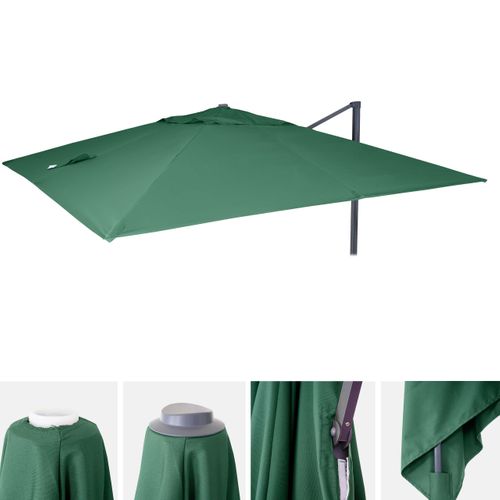 Toile De Rechange Pour Parasol Déporté Hwc, 3 X 4 M ~ Vert Foncé