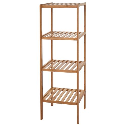 Étagère De Salle De Bains Hwc-b18, Bambou - 110x34x33cm
