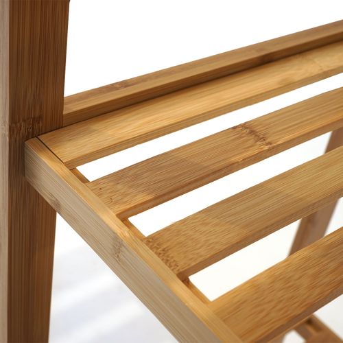 Étagère De Salle De Bains Hwc-b18, Bambou - 110x34x33cm