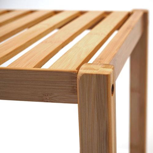 Étagère De Salle De Bains Hwc-b18, Bambou - 110x34x33cm