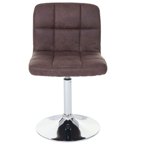 2 X Chaise De Salle à Manger Kavala Imitation Daim Chrome Brun Foncé Vintage