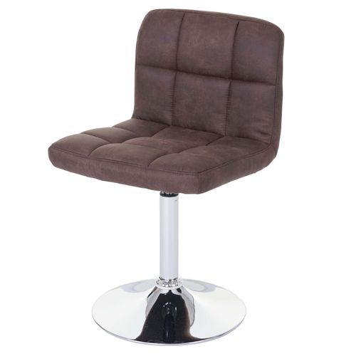 2 X Chaise De Salle à Manger Kavala Imitation Daim Chrome Brun Foncé Vintage