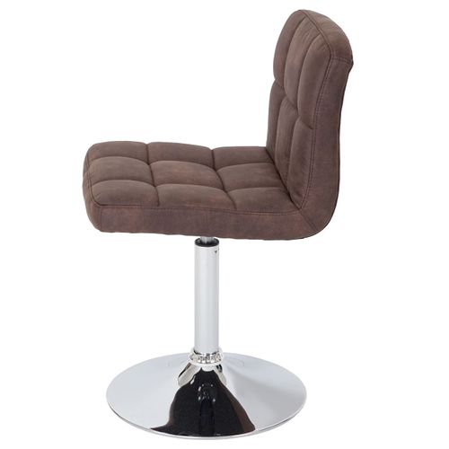 2 X Chaise De Salle à Manger Kavala Imitation Daim Chrome Brun Foncé Vintage