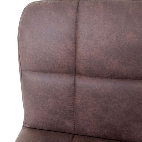 2 X Chaise De Salle à Manger Kavala Imitation Daim Chrome Brun Foncé Vintage