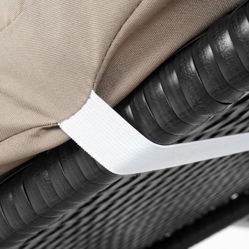 Chaise Longue Hwc-a51, Polyrotin ~ Premium Anthracite, Coussin Crème