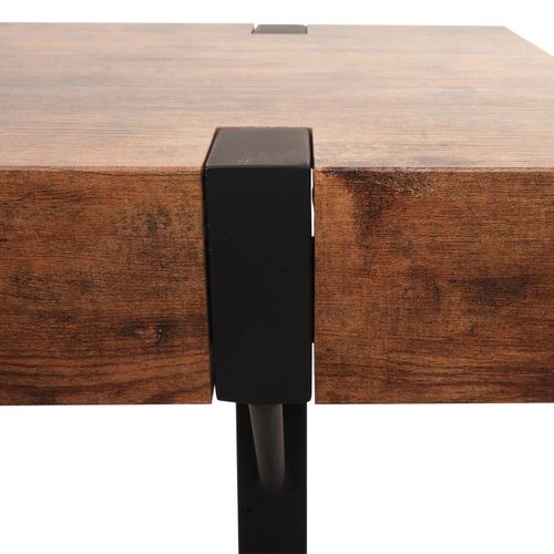 Table Console Hwc-l54 Métal 75x100x40cm Chêne Sauvage Foncé