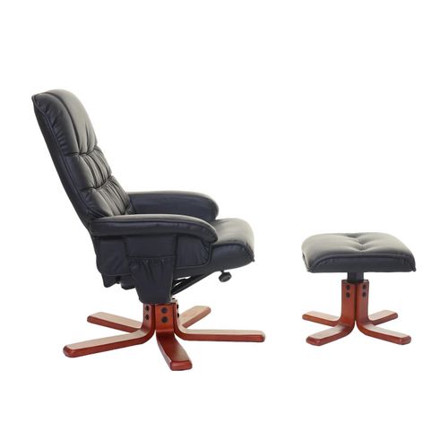 Fauteuil Relax Hwc-e30 Siège TV Avec Tabouret Simili Noir