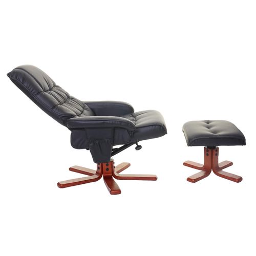 Fauteuil Relax Hwc-e30 Siège TV Avec Tabouret Simili Noir