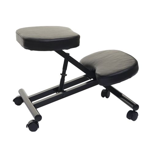 Siège Assis à Genoux Hwc-e10, Tabouret, Chaise Bureau, Similicuir, Métal, Noir