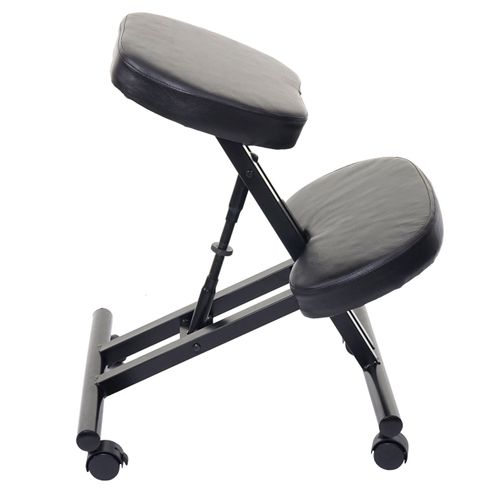 Siège Assis à Genoux Hwc-e10, Tabouret, Chaise Bureau, Similicuir, Métal, Noir