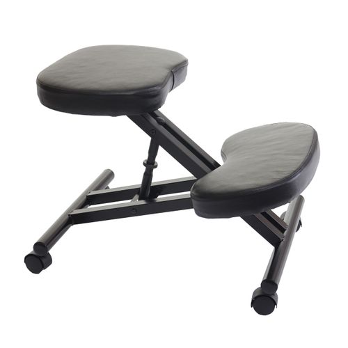 Siège Assis à Genoux Hwc-e10, Tabouret, Chaise Bureau, Similicuir, Métal, Noir