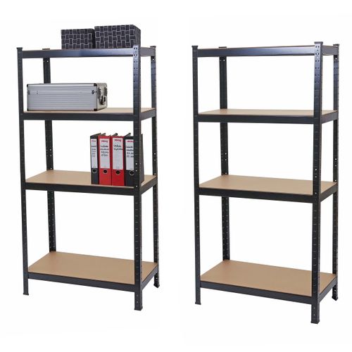 2x Étagère Pour Charges Lourdes Hwc-d67 160x80x40cm Chargement 320kg Noir