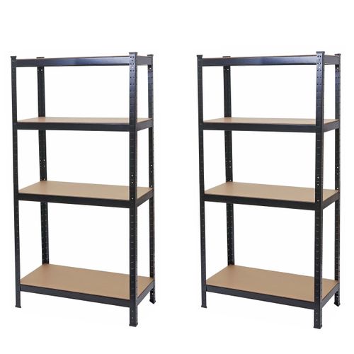 2x Étagère Pour Charges Lourdes Hwc-d67 160x80x40cm Chargement 320kg Noir
