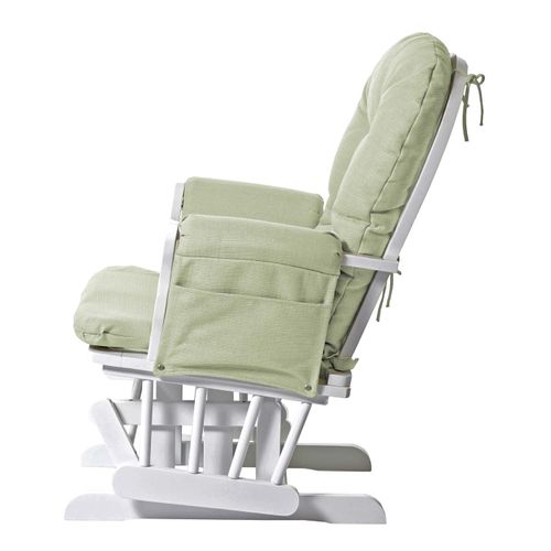 Fauteuil Relax Hwc-c76 Tissu Vert Clair Monture Blanche