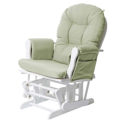 Fauteuil Relax Hwc-c76 Tissu Vert Clair Monture Blanche