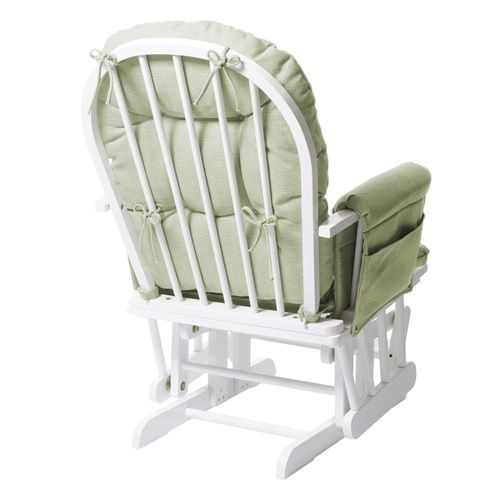 Fauteuil Relax Hwc-c76 Tissu Vert Clair Monture Blanche