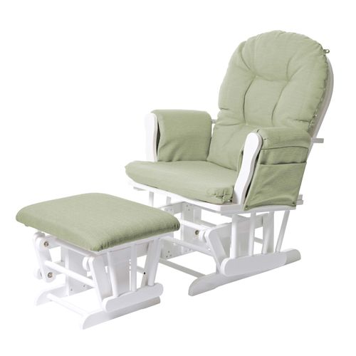 Fauteuil Relax Hwc-c76 Tissu Vert Clair Monture Blanche