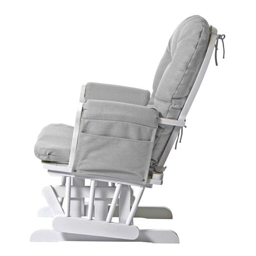 Fauteuil Relax Hwc-c76 Tissu Gris Clair Monture Blanche