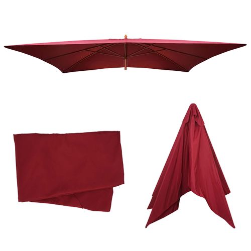 Toîle De Remplacement Pour Parasol Florida 3x4m Polyester 6kg Bordeaux