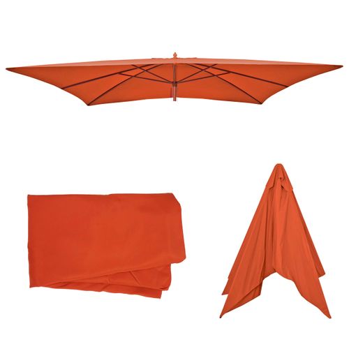Toîle De Remplacement Parasol Florida, 3x4m, Polyester 6kg ~ Couleur Terre Cuite