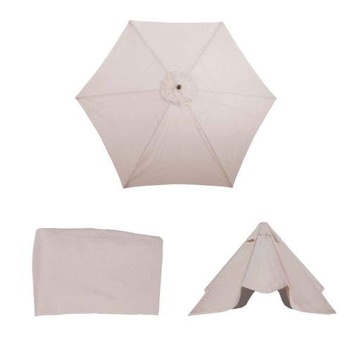 Toile De Rechange Pour Parasol Florida Ø 3m Polyester 6 Baleines Crème