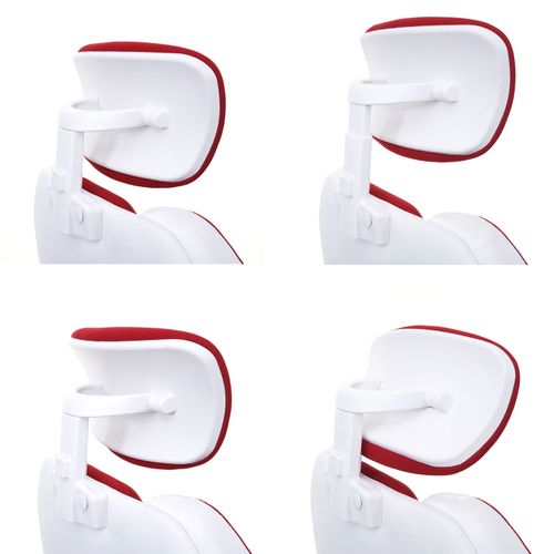 Chaise De Bureau Hwc-f12, Chaise Pivotante, Tissu + Similicuir ~ Rouge/blanc