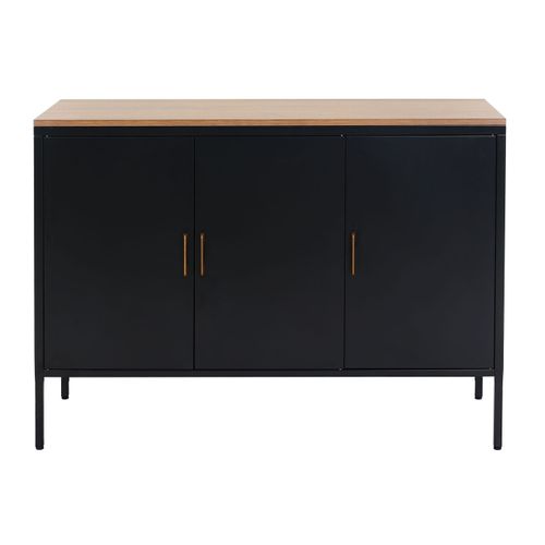 Buffet Hwc-l84 90x120x40cm Mélaminé Noir