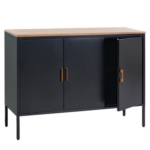 Buffet Hwc-l84 90x120x40cm Mélaminé Noir