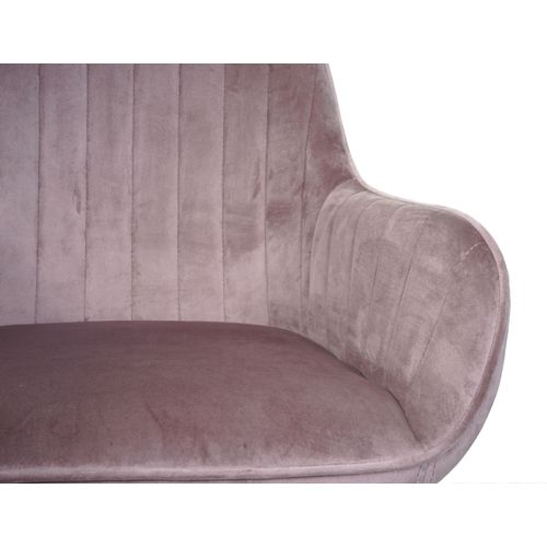Chaise De Bureau Hwc-j62 Velours Avec Accoudoirs Pied Doré Rose