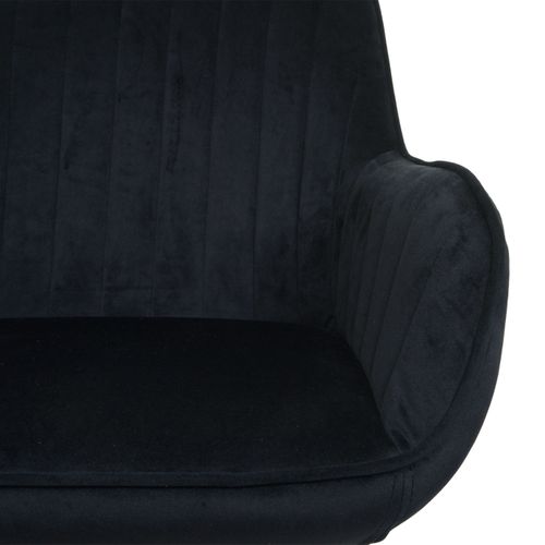 Chaise De Bureau Hwc-j62 Velours Avec Accoudoirs Pied Doré Noir