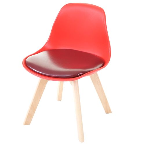 2x Chaise D'enfant Hwc-e81 55x38x39cm Similicuir Rouge