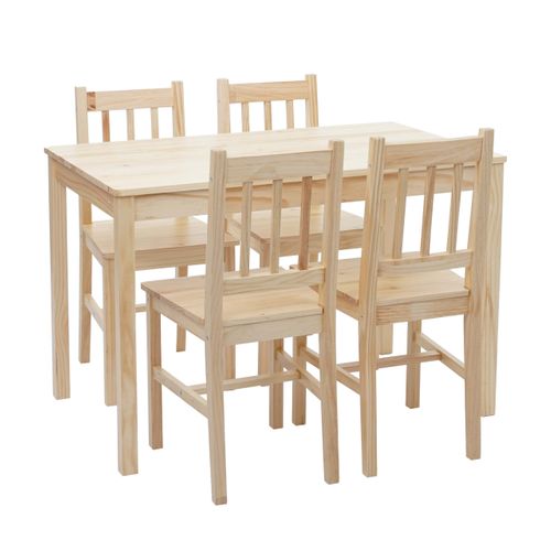 Ensemble De Salle à Manger Hwc-f77 Bois Massif 110 Cm Bois De Pin Finition Lasure