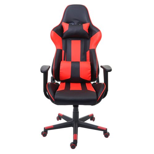 Chaise De Bureau Hwc-f84 Similicuir Noir Rouge