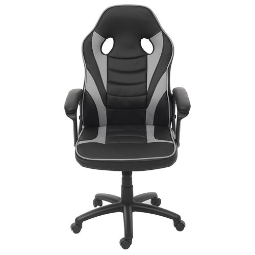 Chaise De Bureau Hwc-f59 Similicuir Noir Gris