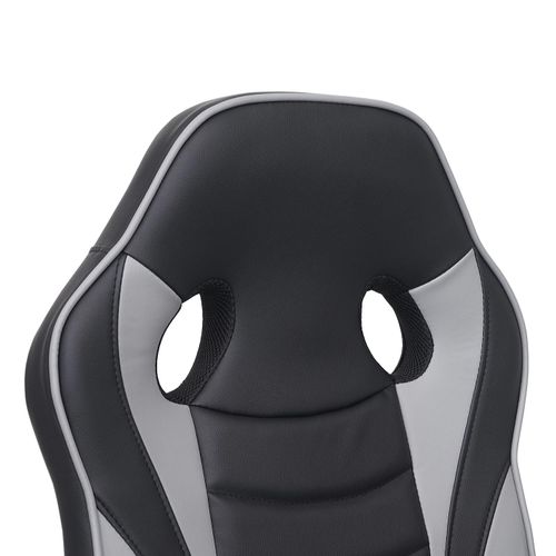 Chaise De Bureau Hwc-f59 Similicuir Noir Gris