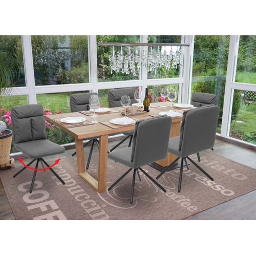 6x Chaise De Salle à Manger Hwc-g58 Tissu Gris