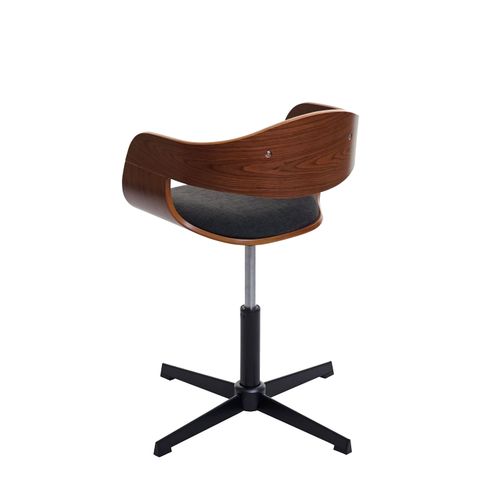 Chaise De Bureau Hwc-h46 Noyer Tissu Gris Foncé