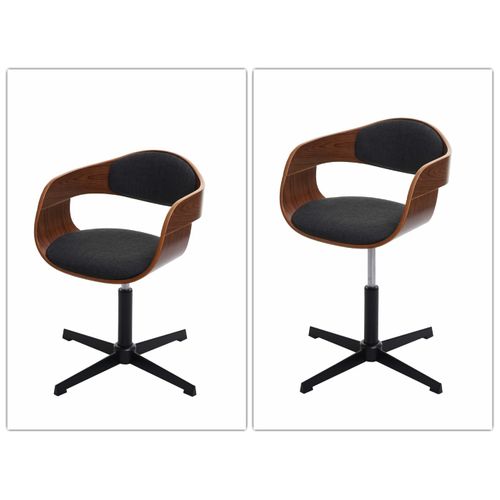 Chaise De Bureau Hwc-h46 Noyer Tissu Gris Foncé