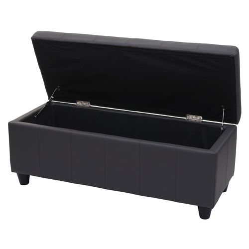 Banc/banquette/coffre De Rangement Kriens, 114x45x45cm, Similicuir ~ Gris Mat