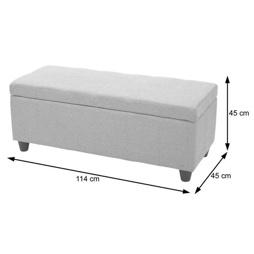 Banc/banquette/coffre De Rangement Kriens, 114x45x45cm, Similicuir ~ Gris Mat