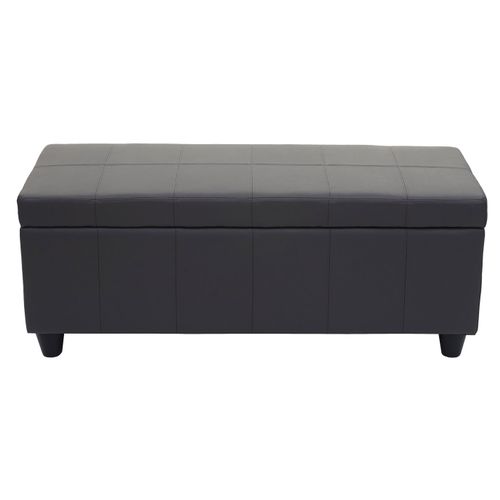 Banc/banquette/coffre De Rangement Kriens, 114x45x45cm, Similicuir ~ Gris Mat