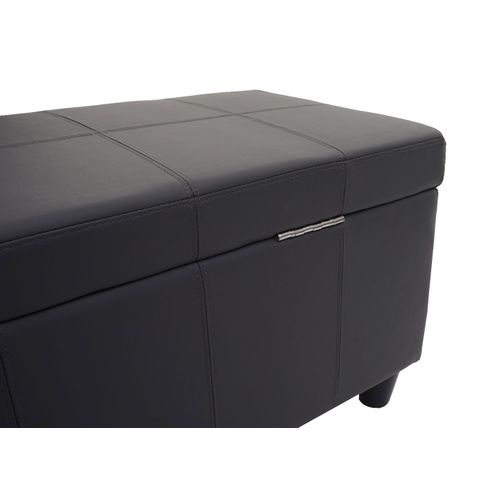 Banc/banquette/coffre De Rangement Kriens, 114x45x45cm, Similicuir ~ Gris Mat