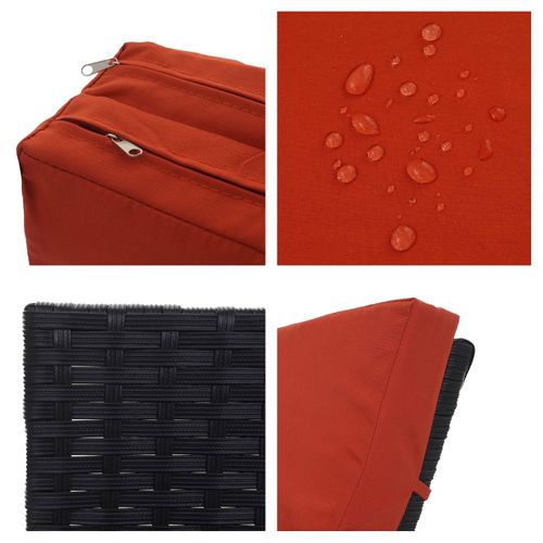 Bain De Soleil Hwc-d80, Poly-rattan ~ Anthracite, Coussins Terracotta