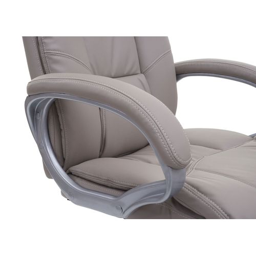 Chaise De Bureau Hwc-a71, Siège De Direction Pivotant, Simili Cuir ~ Taupe-gris