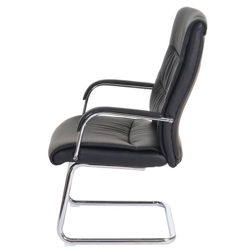 Chaise De Conférence Hwc-a49, Chaise Visiteur Cantilever, Similicuir ~ Noir