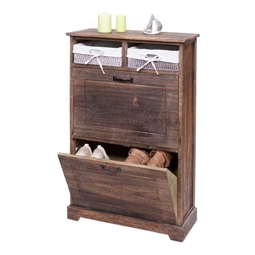 Meuble À  Chaussures Hwc-h19 100x60x24cm Brun