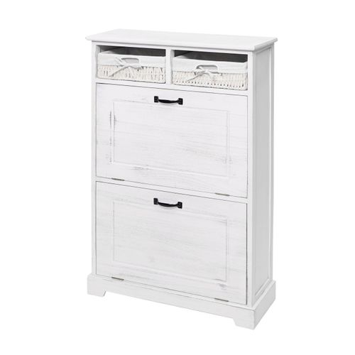 Meuble À  Chaussures Hwc-h19 100x60x24cm Blanc